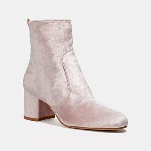 Coach Women’s 9.5 Juliet Pink Velvet Ankle Bootie